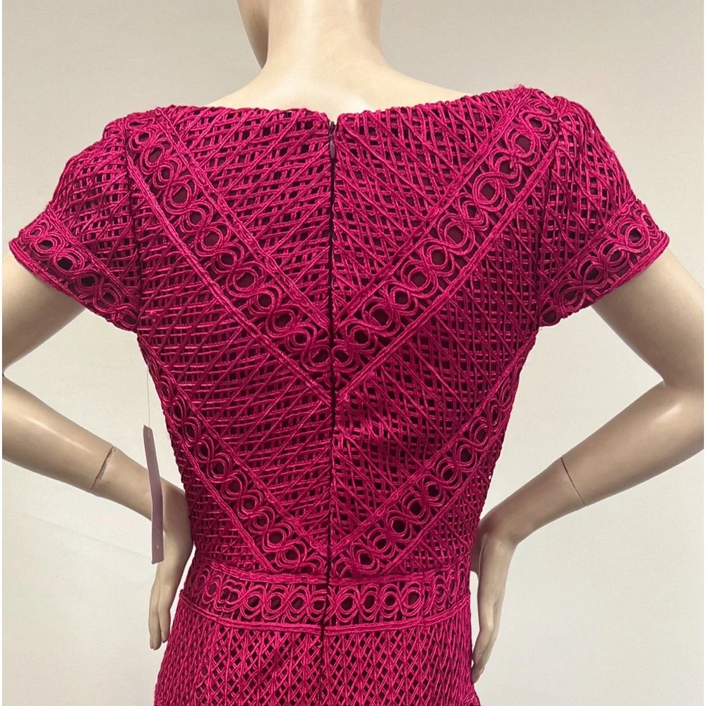 JS collections basketweave with Chevron stripes cap sleeves cocktail dress - Picture 9 of 12